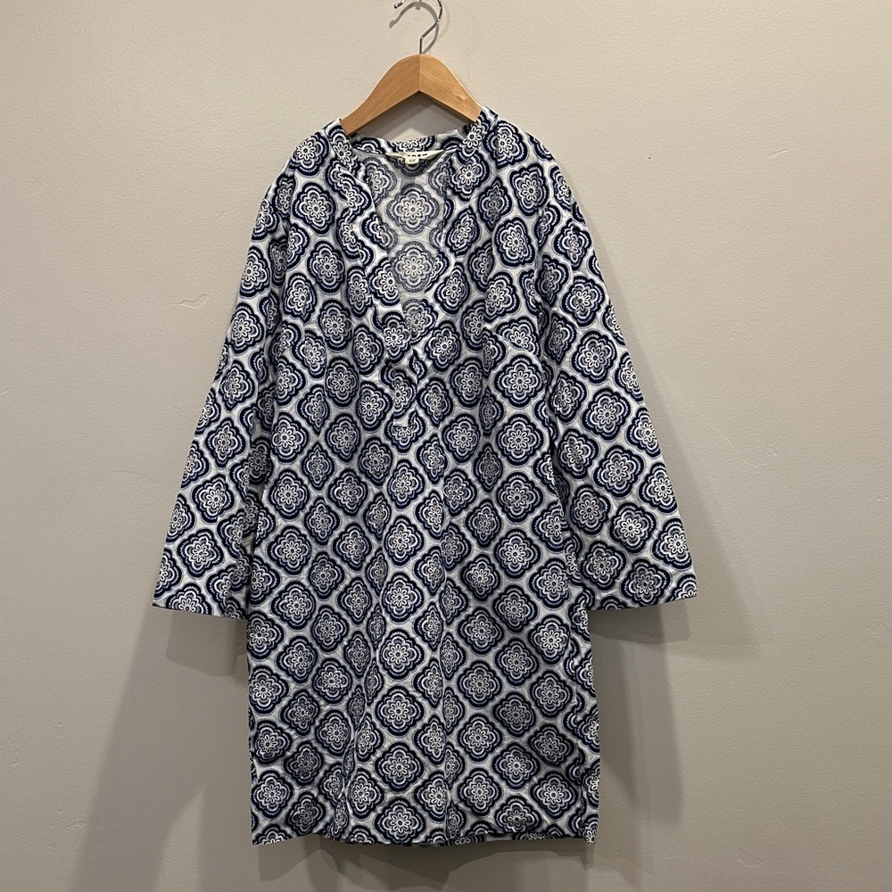 Boden Women’s Dress Black, White, Blue Geometric Pattern Dress